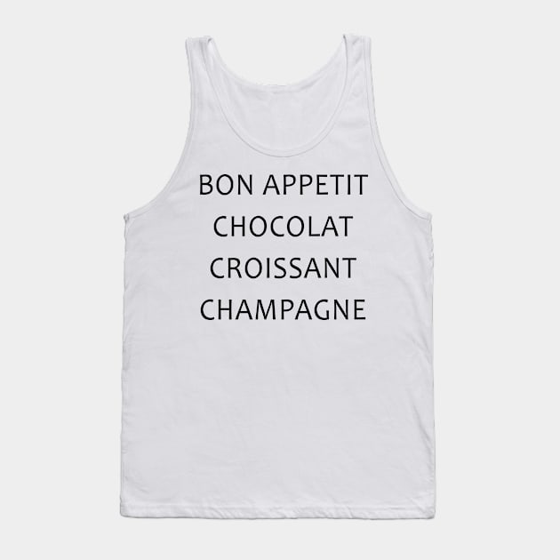 Bon Appetit Chacolat Croissant Champagne Tank Top by hothippo